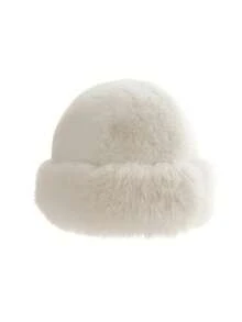 1 件帽子女冬季新款加厚保暖时尚简约渔夫帽仿貂毛女士蒙古帽温暖舒适遮阳冬装 - 彩色 - 查看 7