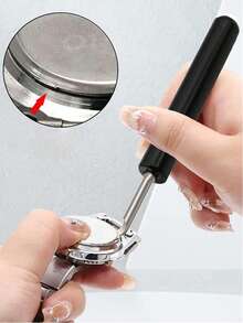 1 件装手表后盖开启刀钟表电池更换按压后盖拆卸器撬刀金属维修工具 - 黑色 - 查看 2