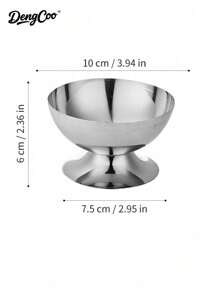 1 件不锈钢冰淇淋碗，可重复使用的沙拉杯甜点碗，金属布丁杯沙拉甜点架零食水果糖果容器，适用于 DIY 冰淇淋冻糕香蕉布丁 - 銀色 - 查看 7