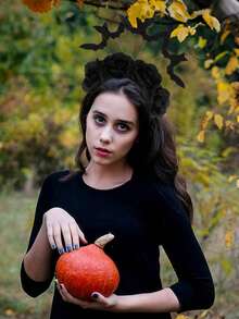 1pc Halloween Black Rose And Bat Headbands, Halloween Photo Props, Halloween Party Decorations, Halloween Party Supplies, Halloween Headwear