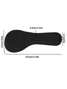 1双女士吸汗防滑凉鞋鞋垫，自粘透气3/4鞋垫，适用于女士高跟鞋、女鞋、猫跟鞋，沙滩度假装扮配饰 - 黑色 - 查看 4