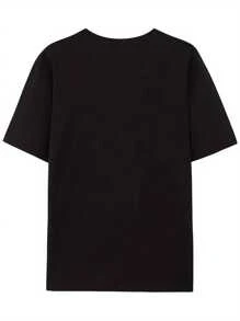 Bro! Graffiti Art T-Shirt - Vibrant Paint Splatter Design, Casual Crew Neck Tee For Men & Women, - Crew Neck, Short Sleeve, Regular Fit | Soft Cotton Blend | Men's T-Shirt - 黑色 - 查看 2