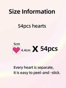 54pcs Cute Pink Heart Wall Stickers Home Decor - Hot Pink - View 5