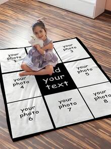 Customized 9-Grid Photo Blanket, Memorial Throw Blanket, Newborn Baby Blanket, Birthday Gift, Name Baby Blanket - Multicolor - View 4