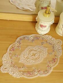 1pc/6pcs Lace Doily Placemat Embroidered Placemats Floral Cutwork Lace Vase Pads Table Centerpiece Table Topper Vintage Home Office Table Decoration For Restaurants/Cafes - Grey - View 12