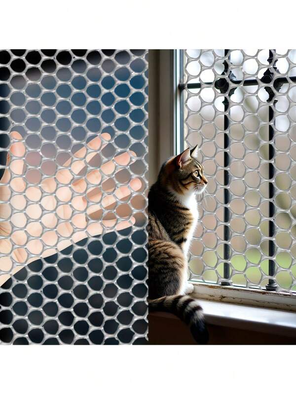 Tierschutz-Zaun, ideal für Katzen, Hunde, Balkone, Geflügelbarrieren und Gärten - Kunststoff-Hühnerdraht-Netz - Vielseitiger Kunststoffzaun und -netz [inklusive 1 Packung Kabelbinder]