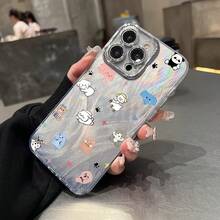 Funda para teléfono 1PC Adecuado 16 Pro/ 15/ 14/ 13/ 12/ 11/ Pro/ Pro/ Plus/ Lente de hilo de orificio fino Protector completo de TPU - Impresión de patrones - Anticaída y a prueba de golpes Moda y versátil Antihuellas de alta gama Proporcione su móvil - Colores mixtos 1 - Ver 3