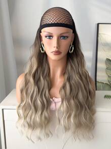 16 Clips en extensiones de cabello, 7 piezas de postizos de cabello, color negro marrón, 22 pulgadas de largo, fibra sintética ondulada natural resistente al calor, postizos para mujeres, para fiesta y uso diario
