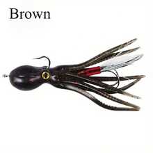 Avlcoaky 1pc 10cm/ 21.5g Soft Squid Skirts Bait Fishing Lure Octopus PVC Rubber Artificial Soft Bait Trolling Lure - Multicolor - View 16