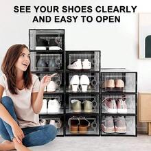 Household Dust-Proof Storage Shoe Box Transparent Thickened PP Plastic Flip Box Foldable Dormitory Moisture-Proof Shoe Cabinet - Nhiều màu - Xem 1