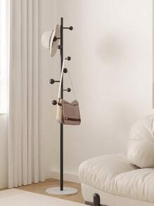 1pc Marble Baseball Jersey Hanger, Marble Floor-Standing Coat Rack, Luxury Cream Color Clothes Rack, Bedroom Floor Coat Hanger, Small Freestanding Garment Organizer, Creative Minimalist Coat Rack