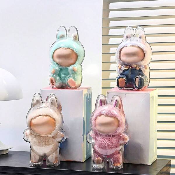 1pc Transparent Protective Case For LABUBU 1st Gen Standing & 2nd Gen Sitting Figures, Dust Cover Backpack Hanging Accessory (Figures Not Included)