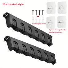 2 件 ABS 鱼竿架 - 多种颜色，壁挂式鱼竿架，高密度泡沫握把壁挂式，可容纳多达 6 根鱼竿或组合，适用于诱饵竿、旋转竿、鱼竿壁挂式、车库和运动器材存放