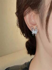 Silver Butterfly Stud Earrings For Women, Luxury High-End Elegant Earrings, Unique Jewelry Design 2025