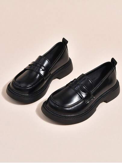 女童玛丽珍校鞋，英伦风JK制服皮革乐福鞋，时尚学生高性能平底鞋