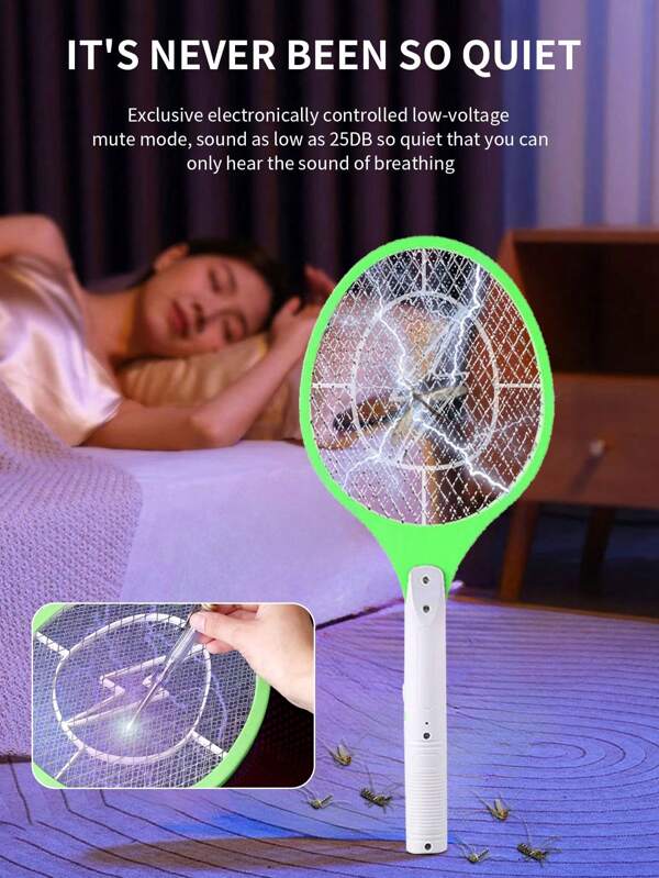 ﻿ "1pcs/Electric Handheld Mosquito Swatter – Indoor And Outdoor Fly And Mosquito Killer – Portable Insect Trap For Camping, Hiking, And Picnics – Durable And Stable Design For Effective Mosquito Eradication"