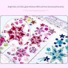 1pc Random Colorful Cartoon Crystal Rhinestone Stickers, 3D Embossed Jewel Stickers For Children Girls Reward, Kindergarten, Makeup, Face Decoration, Children's Day, Mermaid Princess, Glitter Costume, Crystal Sticker , Back To School Gifts - Multicolor - View 8