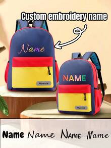 1 件定制背包、儿童返校用品、定制刺绣姓名书包、带刺绣姓名的个性化背包、定制幼儿背包、可定制女童背包、儿童个性化书包、日托背包、日托书包、2-4 岁女童背包、学龄前背包、幼儿书包、多功能、装饰性、字母、时尚、现代、多彩、可爱、迷人、休闲、定制、个性化、独特、定制、送给他的理想礼物、送给她的理想礼物 - 多色 - 查看 3