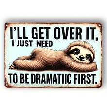 1pc Funny Sloth Metal Sign - Iron Wall Art, Suitable For Home, Bar, Cafe, Garage - No Power Needed, Featherless, Great For Kitchen, Bathroom, Bedroom, Farmhouse Decor - Unique Party Decoration Gift, Random Hole Style - Multicolor - View 3