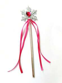 1pc/4pcs Ribbon Snowflake Fairy Wand, Princess Magic Wand Hair Accessory, Dreamy Magic Wand With Ribbon Snowflake, Halloween - Multicolor - View 8