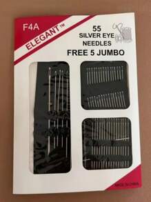 1 Pc Assorted Size Asymmetrical Shaped Sewing Needle Set, Stainless Steel Hand Sewing Needles For Beginner, Embroidery And Crafting Enthusiasts, (Random Color/Design)