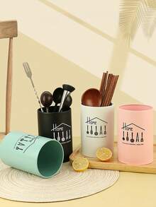 1pc Stainless Steel Chopstick Holder, Kitchen Hotel Restaurant Creative Tableware Storage & Draining Chopstick Canister - Multicolor - View 11