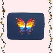 Pothai 蝴蝶设计简约防水减震透气笔记本电脑保护套，保护性笔记本电脑包，女士笔记本电脑包， 书包，大学必备品，返校必备 - 彩色 - 查看 4