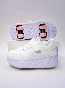 儿童四轮旱冰鞋，可拆卸旱冰鞋，户外运动鞋，男女童休闲运动鞋 - 白色 - 查看 7