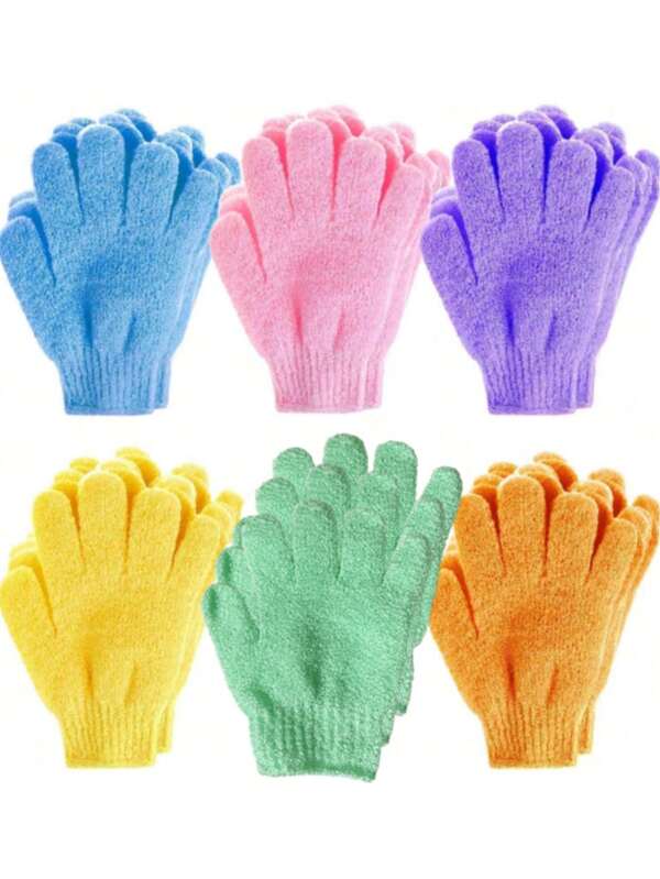 8/16 pièces Gants de bain exfoliants, gants de bain, gants exfoliants double face pour spa, massage et gommage corporel, accessoires de bain pour le nettoyage quotidien et l'hygiène