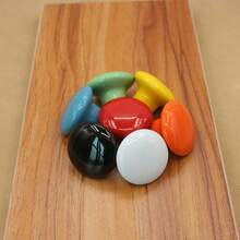 12pcs Ceramic Cabinet Handles - 32mm (1.3") Smooth Flat Mushroom Knobs With Polished Metallic Finish, 12 Vibrant Colors For Kitchen Cabinets, Dressers, Youngsters' Bedroom Furniture & Home Doors, Mushroom Cabinet Knobs - Multicolor - View 7