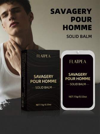 1 pièce de 15g Parfum unicolore pour homme, même parfum qu'Azure, fragrance de longue durée, facile à transporter, parfum fixe, dégage une sauvagerie masculine