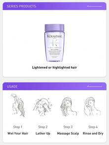 Kérastase BLOND ABSOLU 亮泽保湿洗发水 80ml，蕴含透明质酸和雪花莲提取物，增强头发光泽，深层补水，令头发柔软轻盈，特别适合漂染或挑染过的头发。 - 洗髮精 - 查看 5