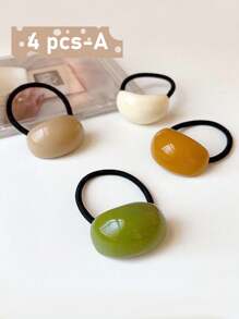 1 件/4 件女士 INS 风格椭圆形醋酸纤维发圈，夏季和冬季百搭时尚发带，适合马尾辫、发髻、优雅日常佩戴、马尾辫夹、发圈、发绳、发饰