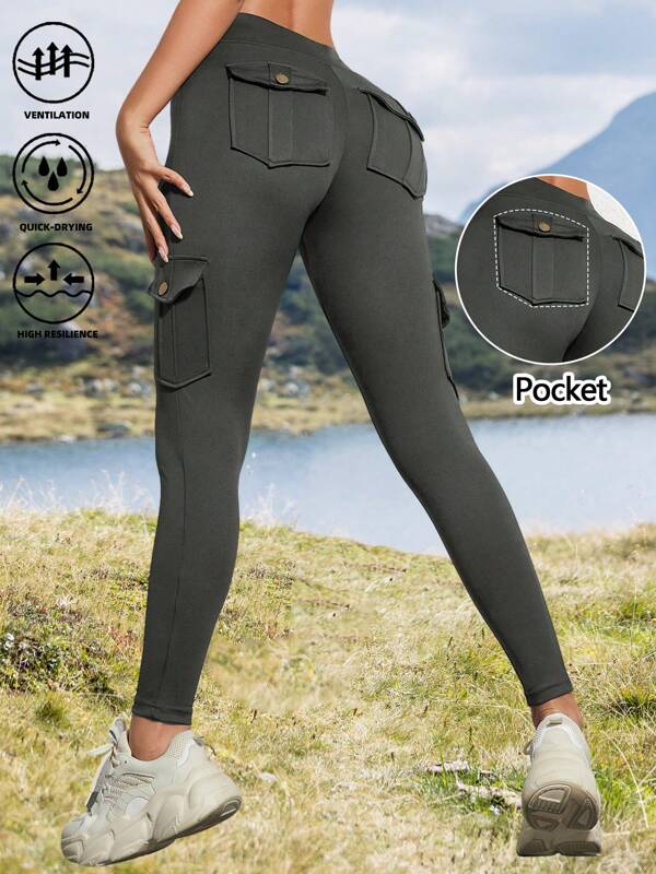 Women's Outdoor Sports Pants Workout 1pc Super Comfy & Stylish Sports Yoga Leggings With Multi Pockets - Perfect For Running & Gym Workouts