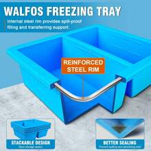 Extra-Large Silicone Freezing Tray With Lid,  1-Cup Freezer Tray For Soup, Silicone Soup Freezer Container For Storing And Freezing Soup, Broth, Sauce And Ice, 2 Pack,8205518