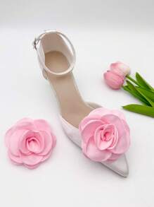 2pcs Elegant Fabric Rose Decorative Shoe Clips - Perfect For Weddings, Bridal Parties And High Heels