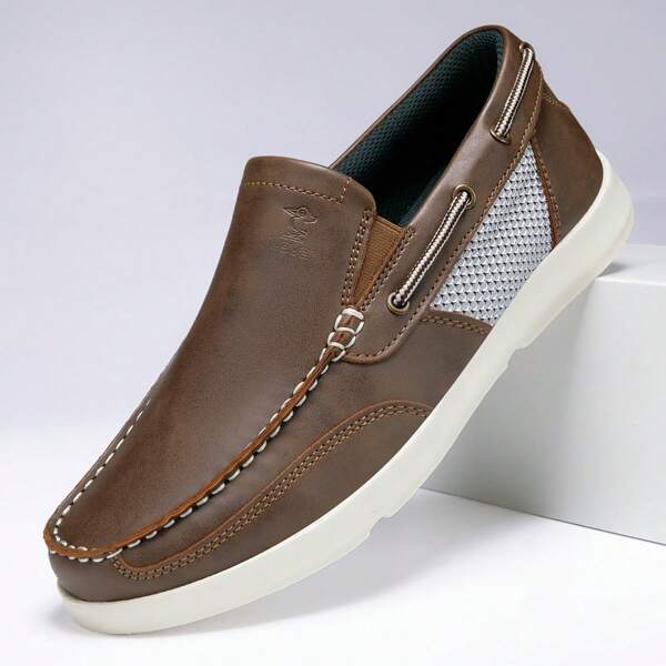 Nieuwe casual loafers voor heren, lichtgewicht en comfortabele, ademende instappers met ronde neus, antislipschoenen voor buitenwandelen en dagelijkse casual schoenen