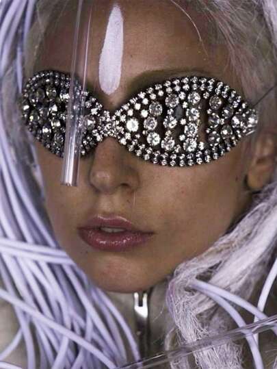 1pc Decorative Crystal Glasses Frame, Personalized Design, No Lens, Fashion Accessory For Street Style, Party