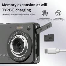 Mini Digitalkamera für Gebrauch und Spaß für junge Fotografen, Punkt-und-Schieß-Digitalkameras mit FHD 4K, 700mAh Akkukapazität