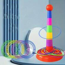 1 套彩色多场景套圈游戏套装，风格活泼有趣，采用耐用的塑料材质，多种规格的套圈+各种目标塔组合形状，细节包括互动式套圈塔组件（部分组件随机发货）。 - 彩色 - 查看 5