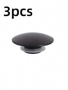 1/3/5pcs Matte Black Pop Up Drain Stopper For Glass Basin - Spring Loaded 36-38mm Universal Stainless Steel Cover, Modern Minimalist Bathroom Sink Accessory