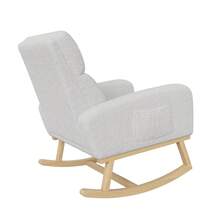 HOKZYHOUSE Fauteuil à bascule gris clair, fauteuil relax fauteuil à bascule chaise de salon chaise pivotante pour salon chambre balcon capacité de charge jusqu'à 150 kg, gris clair - Gris - Voir 9