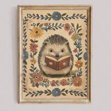 1 peça, pôster de arte popular excêntrica com estampa de raposa e filhotes, sem moldura, para impressão, charmoso para livros de histórias, decoração de berçário em tons terrosos, estampa de animais da floresta, decoração de dormitório de volta às aulas, decoração de quarto, pôsteres descolados, decoração para casa, decoração, impressões de parede