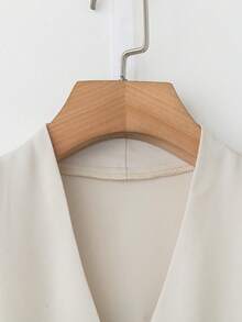 Freeform Reminder: (Recommend Choosing One Size Smaller As The Size Runs Large) New Spring/Summer Women's V-Neck Shirt, Autumn/Winter Blouse, Elegant Business Casual Vacation High-Quality Versatile Slim Cute Top, Retro Korean Style - White Brown - View 7