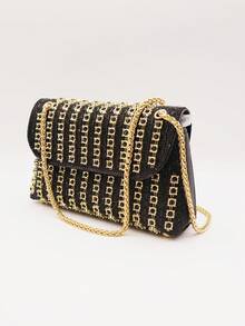 Sparkly Glitter Jewel Embellished Party Clutch Bag, Vintage Underarm Bag Suitable For Wedding, Party, Dinner, Valentine's Day Gift - Multicolor - View 10