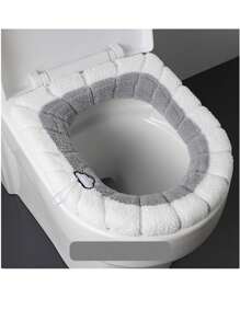 1/4 件创意南瓜图案通用马桶盖带手柄，可洗马桶垫