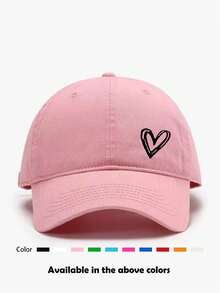 1 件男女通用心形印花可调节棒球帽，户外防晒休闲帽，适合春秋旅行、海滩度假、Y2K 风格年轻男士