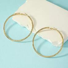 1 Pair Metallic Texture Exaggerated Hoop Earrings