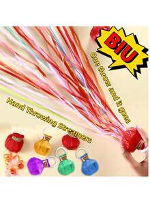 5/10 Stücke bunte, handgeworfene Bänder, Hochzeitsgirlanden zum Versprühen von Konfetti, geeignet für Geburtstage, Hochzeiten, Themenpartys, Fotoprops
