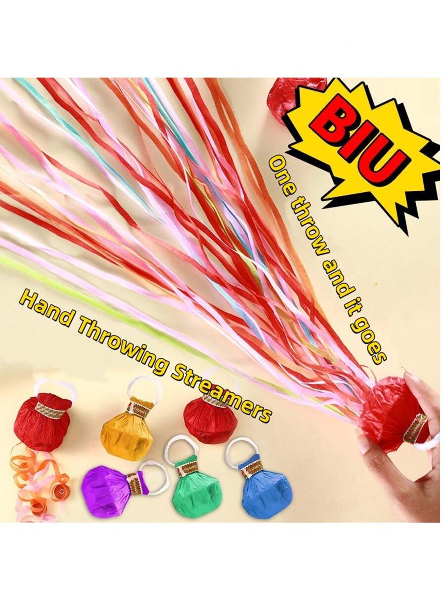 5/10 Stücke bunte, handgeworfene Bänder, Hochzeitsgirlanden zum Versprühen von Konfetti, geeignet für Geburtstage, Hochzeiten, Themenpartys, Fotoprops